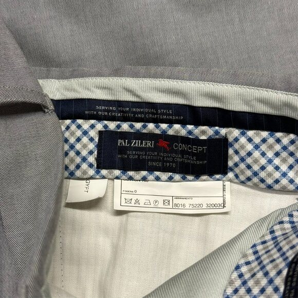 Pal Zileri Chinos 100% Cotton Mens Pants Grey 34x31 - Picture 6 of 13